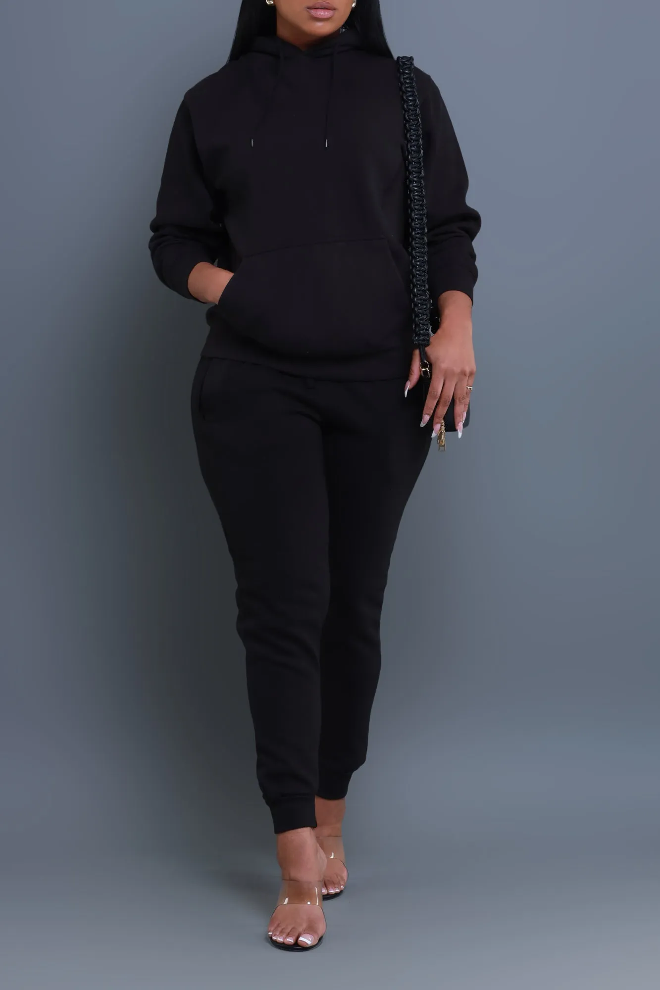 State Of Mind Hooded Jogger Set - Black sold by Swankaposh product image thumbnail 2