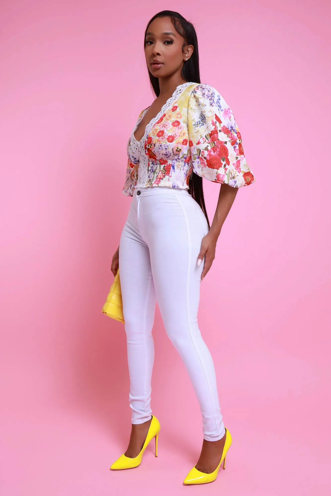 Roses Are Red Lace Crop Top - Red Multicolor sold by Swankaposh product image thumbnail 4