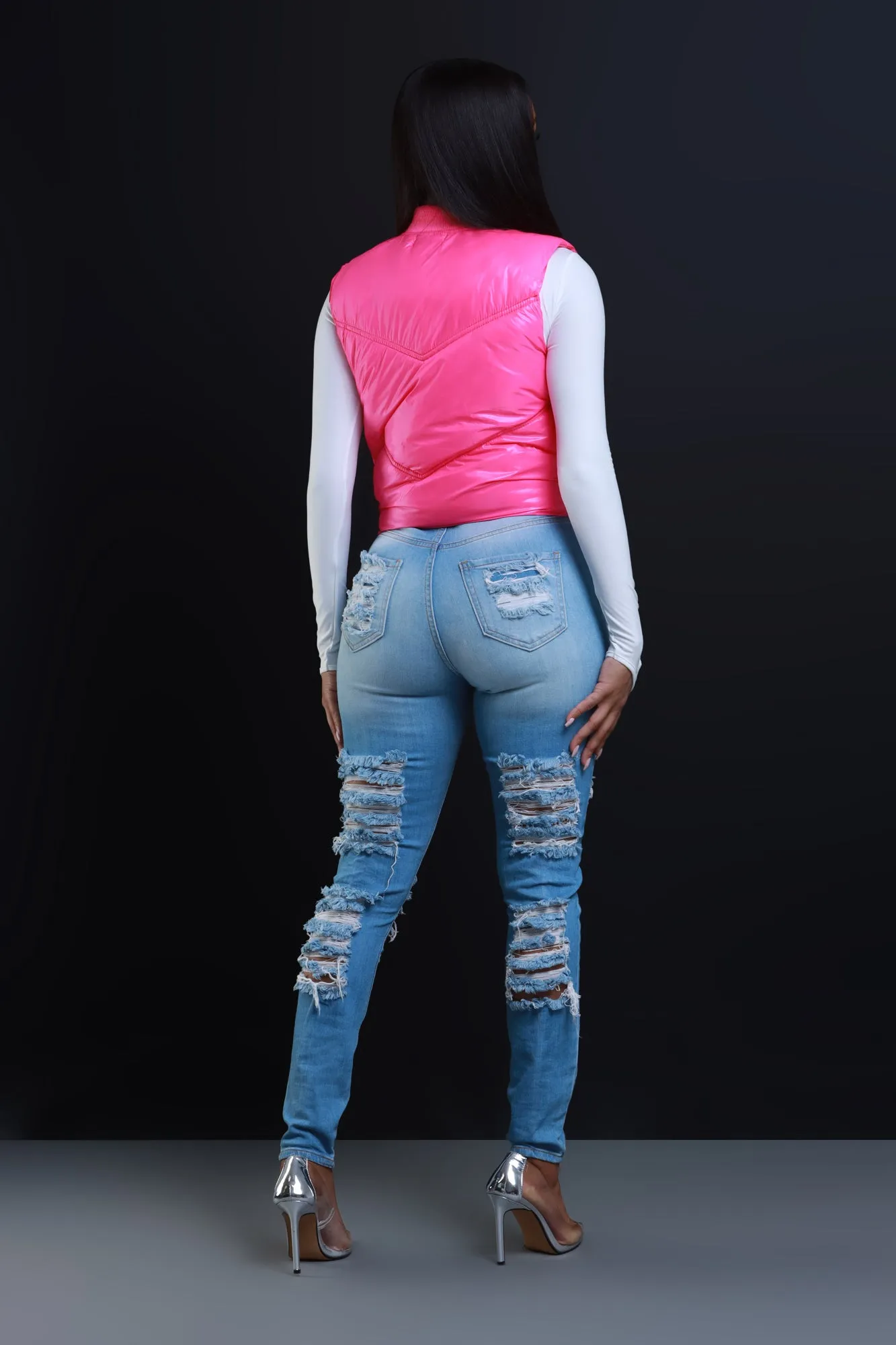 Crush It Sleeveless Puffer Vest - Hot Pink sold by Swankaposh product image thumbnail 3