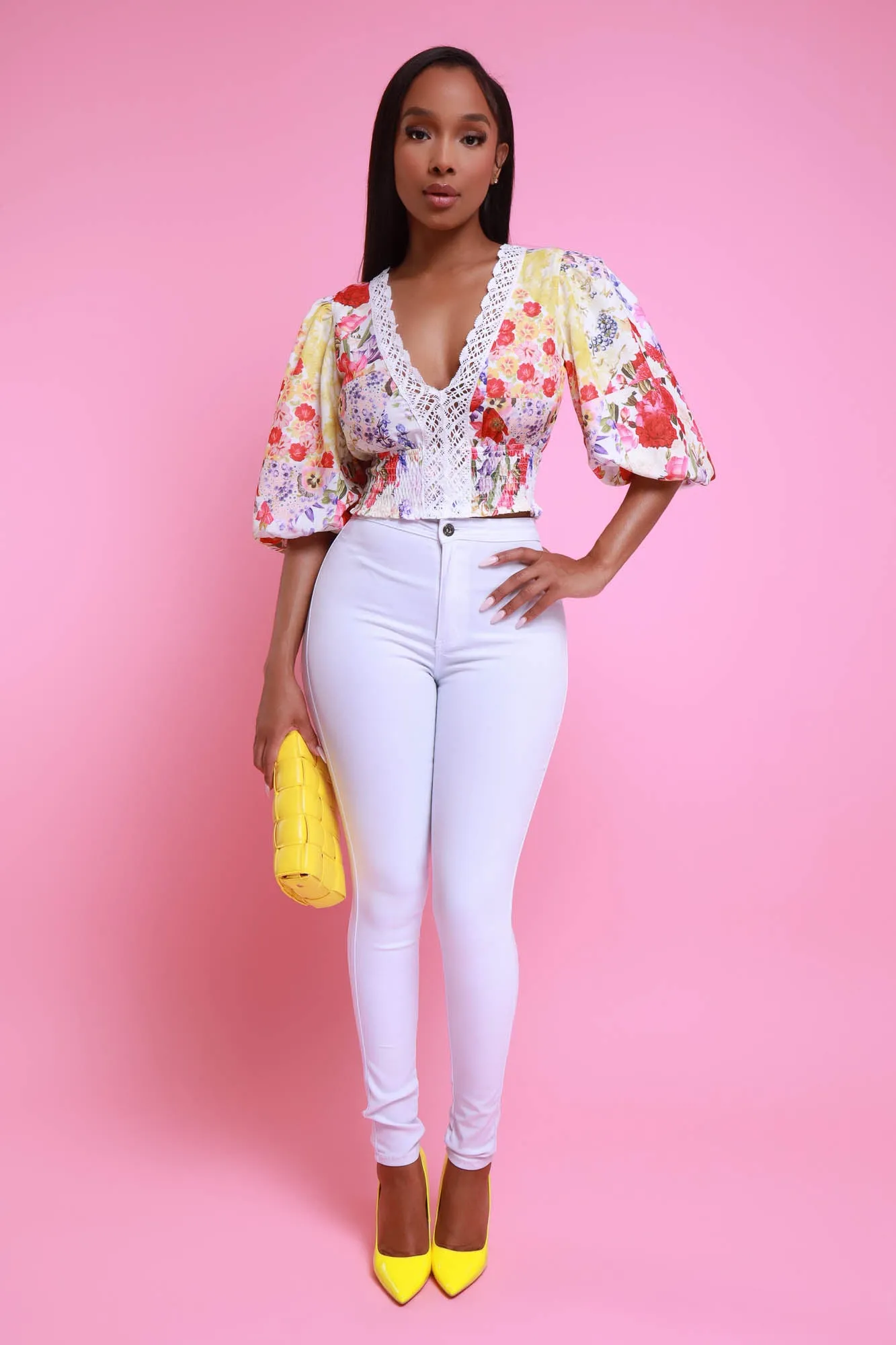 Roses Are Red Lace Crop Top - Red Multicolor sold by Swankaposh product image thumbnail 2