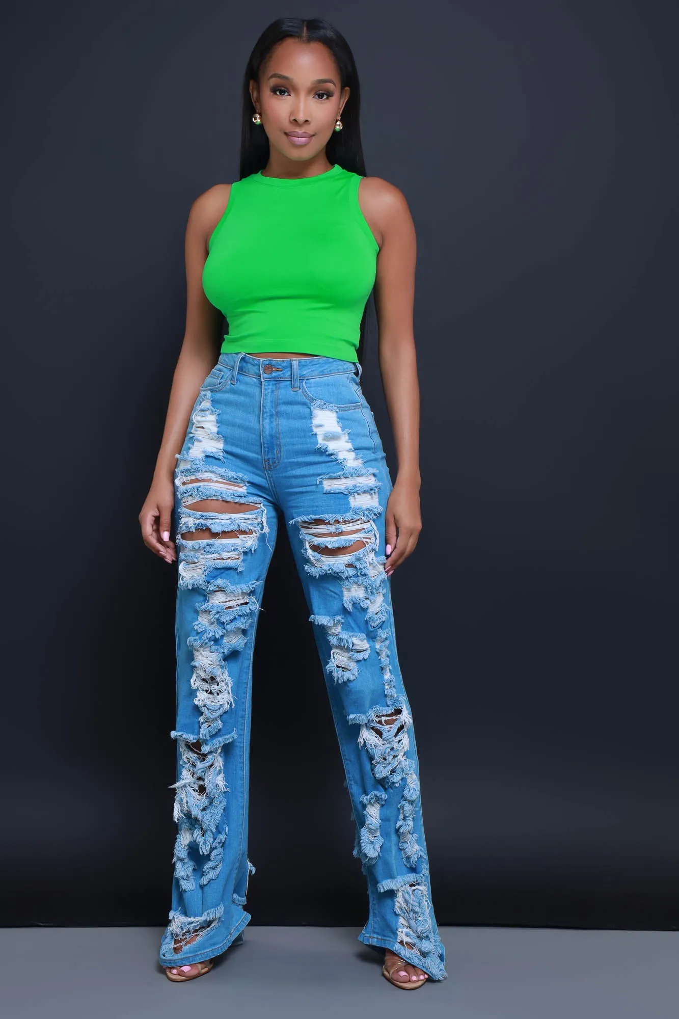 Re-Entry Sleeveless Crop Top - Kelly Green sold by Swankaposh product image thumbnail 4