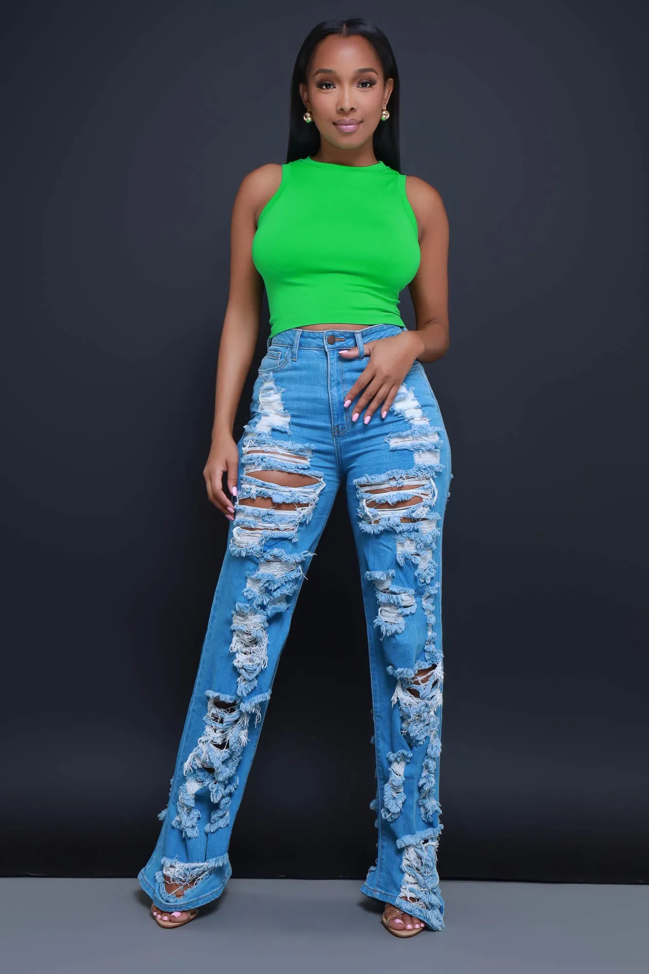 Re-Entry Sleeveless Crop Top - Kelly Green sold by Swankaposh product image thumbnail 2