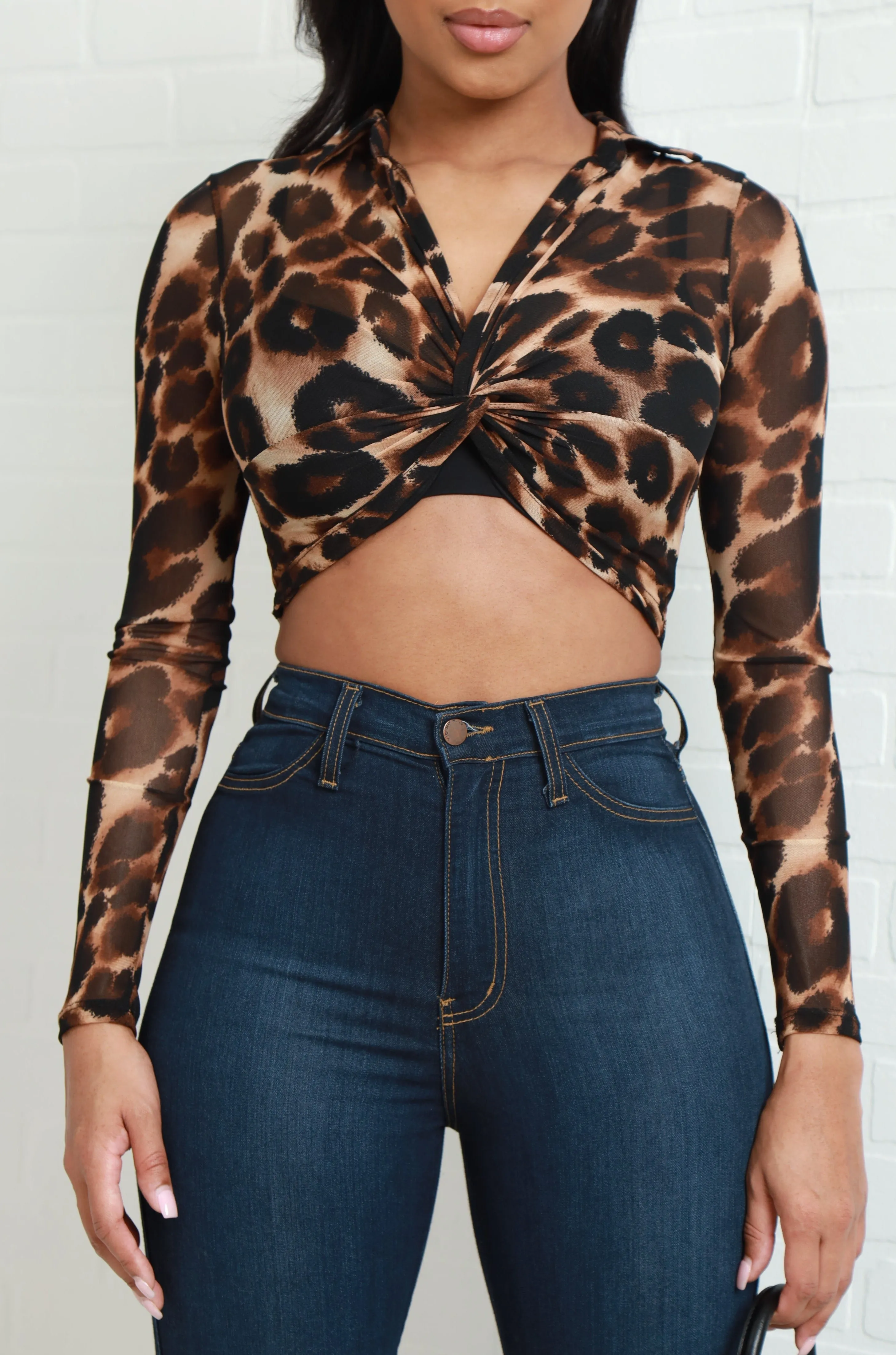 Call Out Twist Up Mesh Crop Top - Taupe sold by Swankaposh product image thumbnail 4