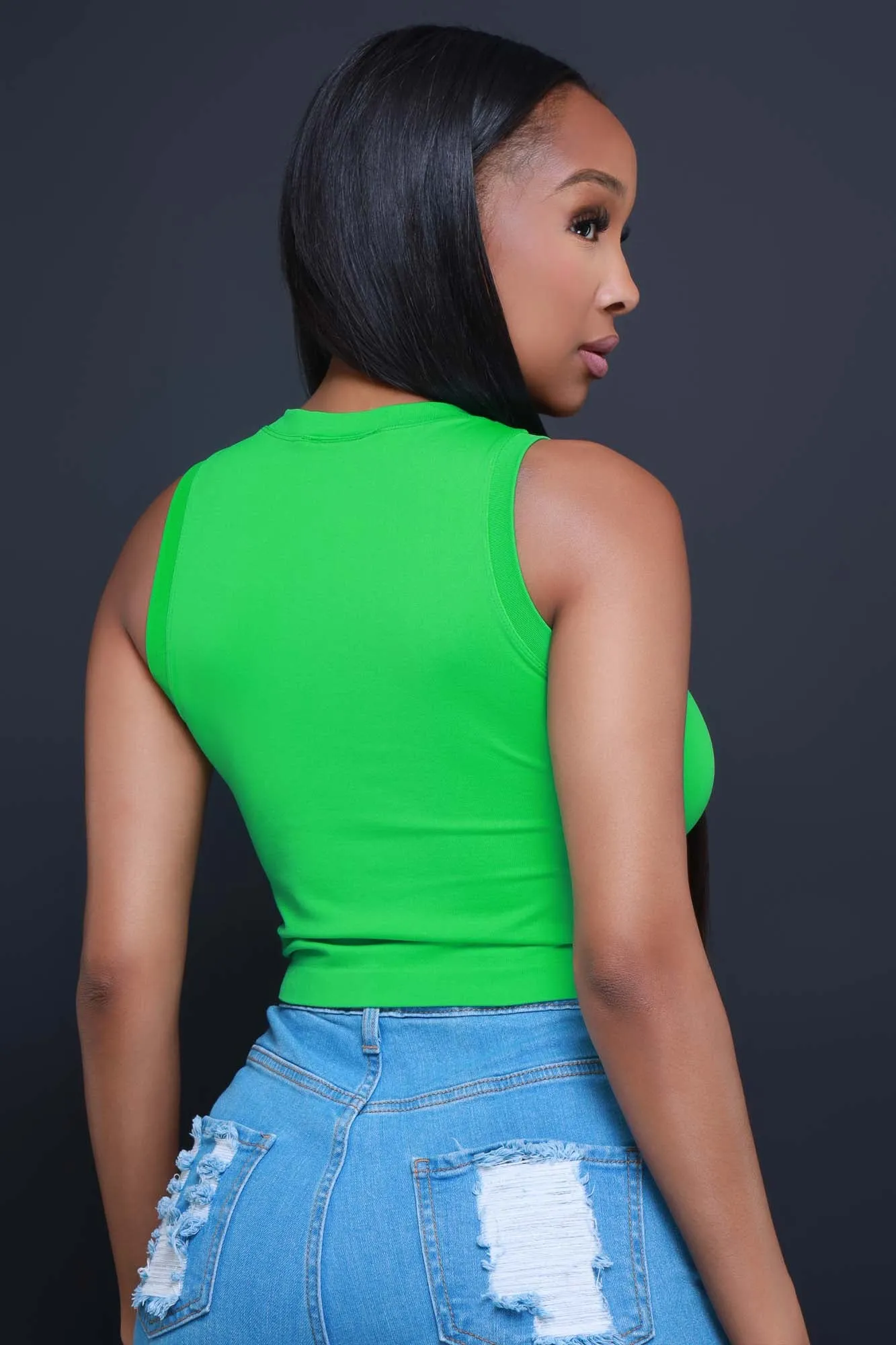 Re-Entry Sleeveless Crop Top - Kelly Green sold by Swankaposh product image thumbnail 3