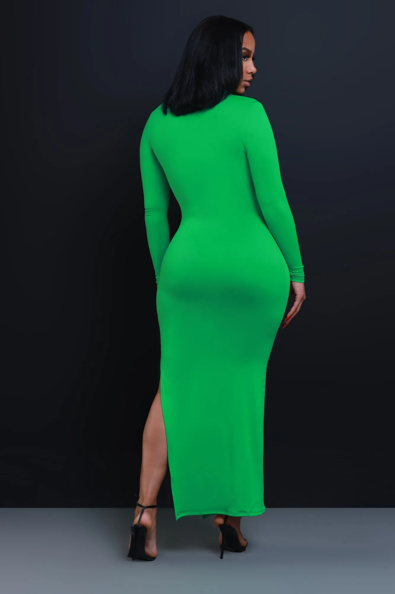 Case Closed Long Sleeve Maxi Dress - Green sold by Swankaposh product image thumbnail 3