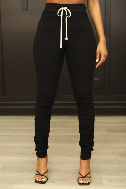 Now Or Never Ruched Leggings - Black sold by Swankaposh