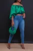 All For You Off The Shoulder Crop Top - Kelly Green sold by Swankaposh