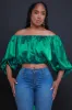 All For You Off The Shoulder Crop Top - Kelly Green sold by Swankaposh