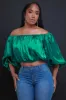 All For You Off The Shoulder Crop Top - Kelly Green sold by Swankaposh