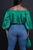All For You Off The Shoulder Crop Top - Kelly Green sold by Swankaposh
