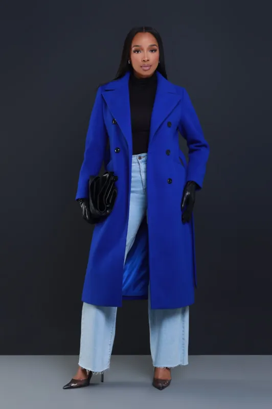 コート CHLOE WIDE BLUE DOUBLE-BREASTED COAT Chloé Wide blue double-breasted coat | Parallel