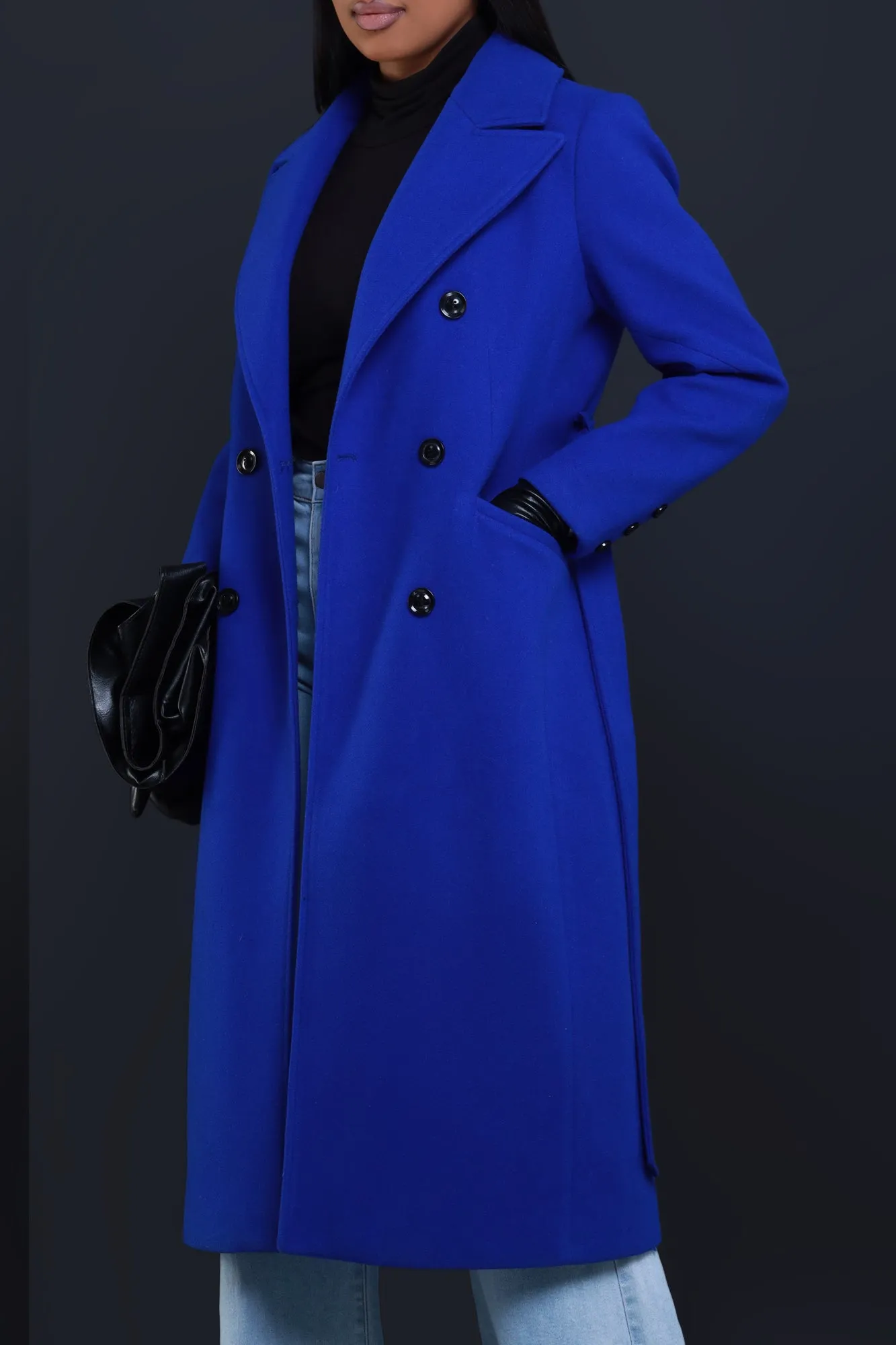 In My Prime Double Breasted Wool Coat - Blue sold by Swankaposh product image thumbnail 4