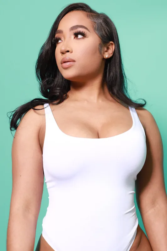 Invest Simple Shaping Tank Bodysuit - White sold by Swankaposh
