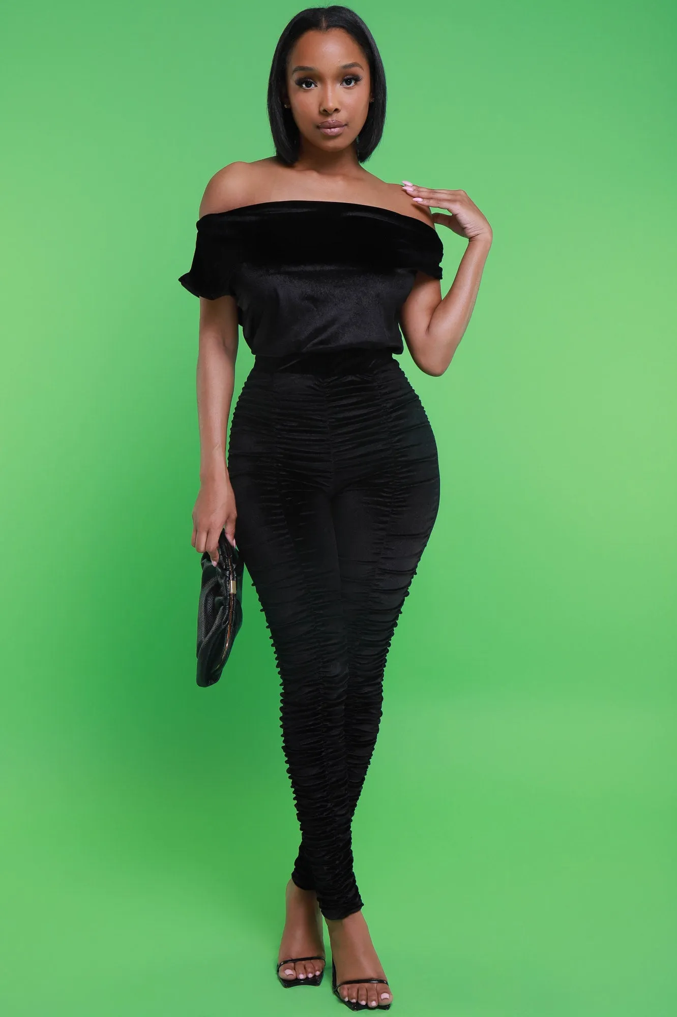 Be Honest Draped Velvet Blouse - Black sold by Swankaposh product image thumbnail 4