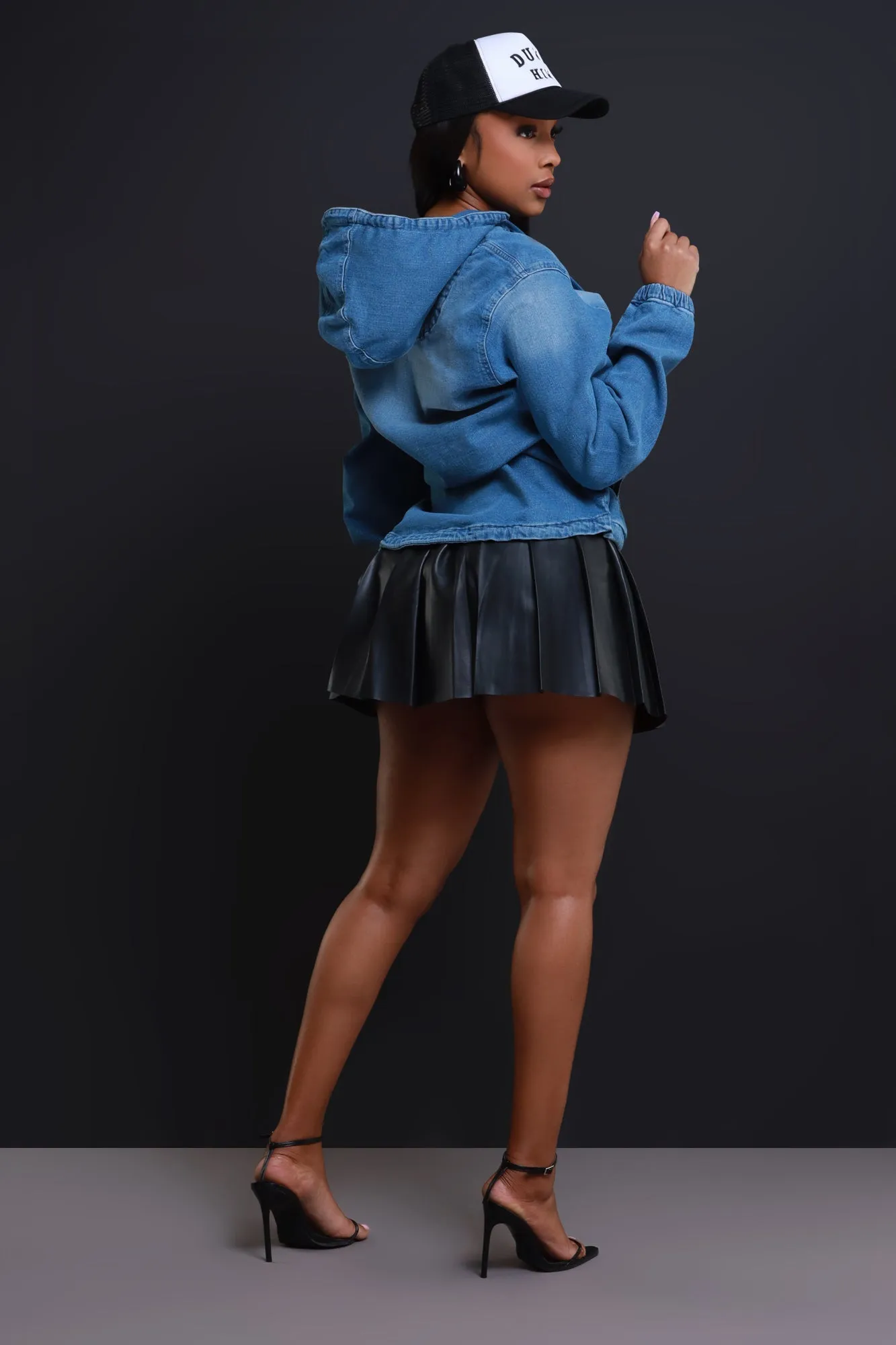 Always Gone Oversized Denim Hoodie - Medium Wash sold by Swankaposh product image thumbnail 5