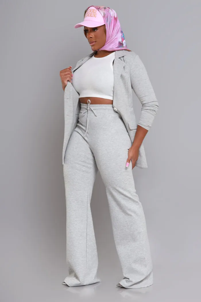 Okay Now High Rise Wide Leg Pants - Heather Grey sold by Swankaposh product image thumbnail 5