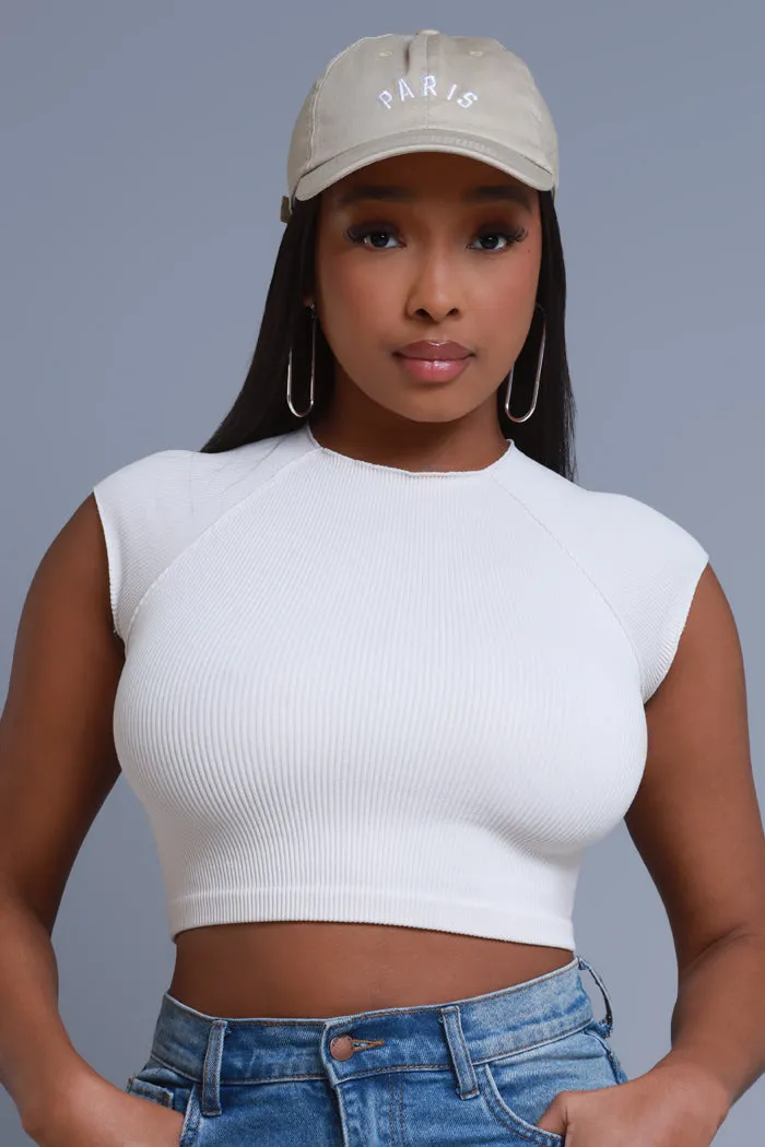 Be For Real Ribbed Crop Top - Sand sold by Swankaposh