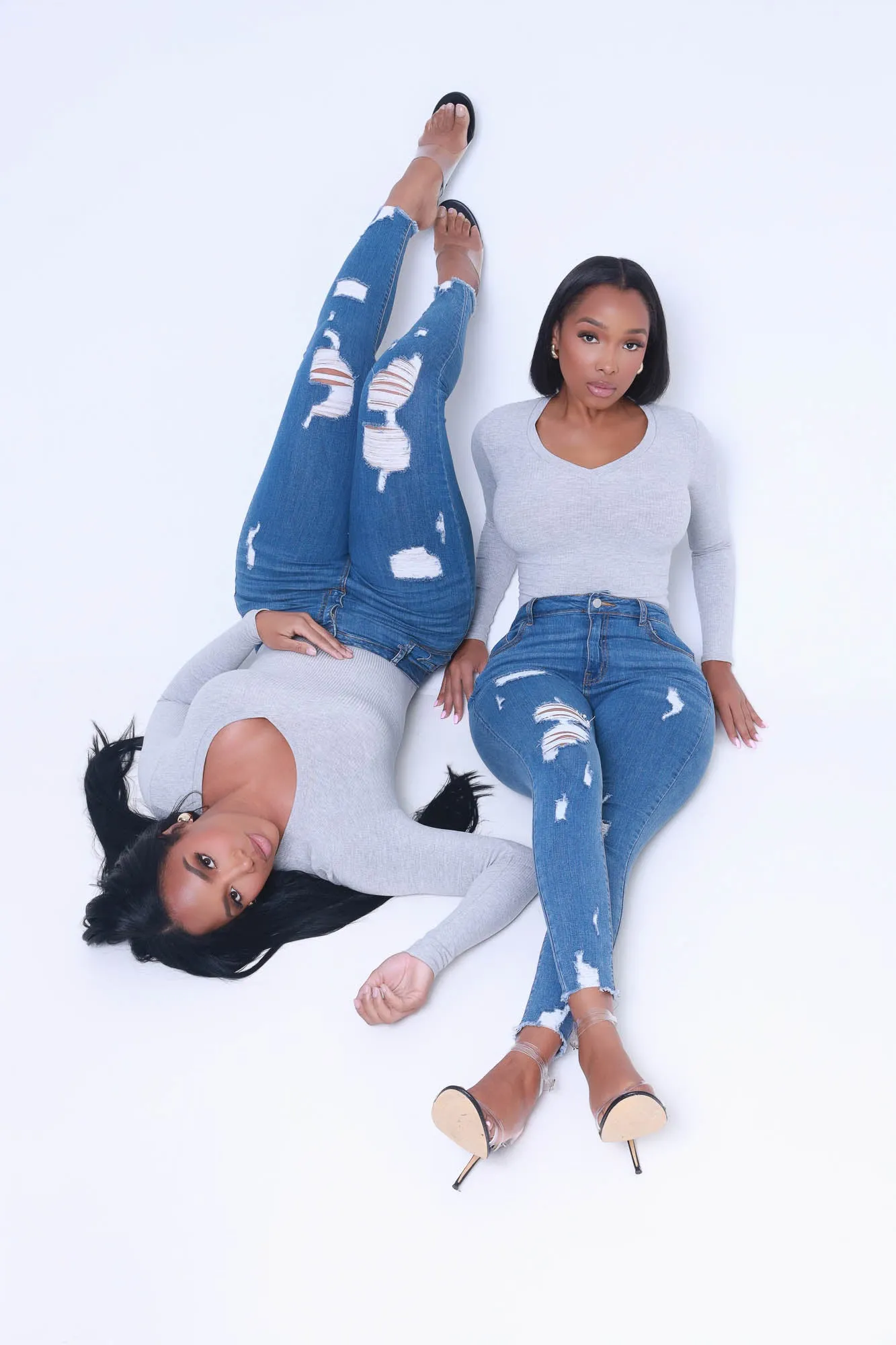 No Service Hourglass Distressed Skinny Jeans - Medium Wash sold by Swankaposh