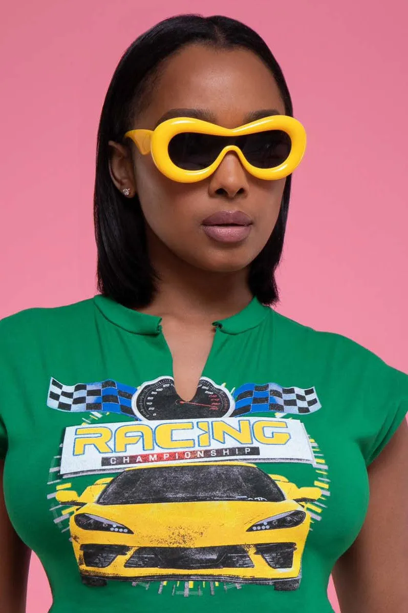 Look Alike Retro Framed Sunglasses - Yellow sold by Swankaposh