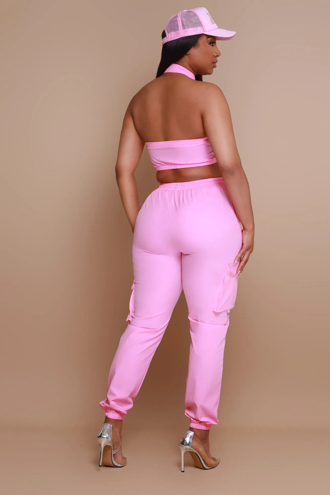Reconnect Cropped Cargo Pants Set - Pink sold by Swankaposh product image thumbnail 2