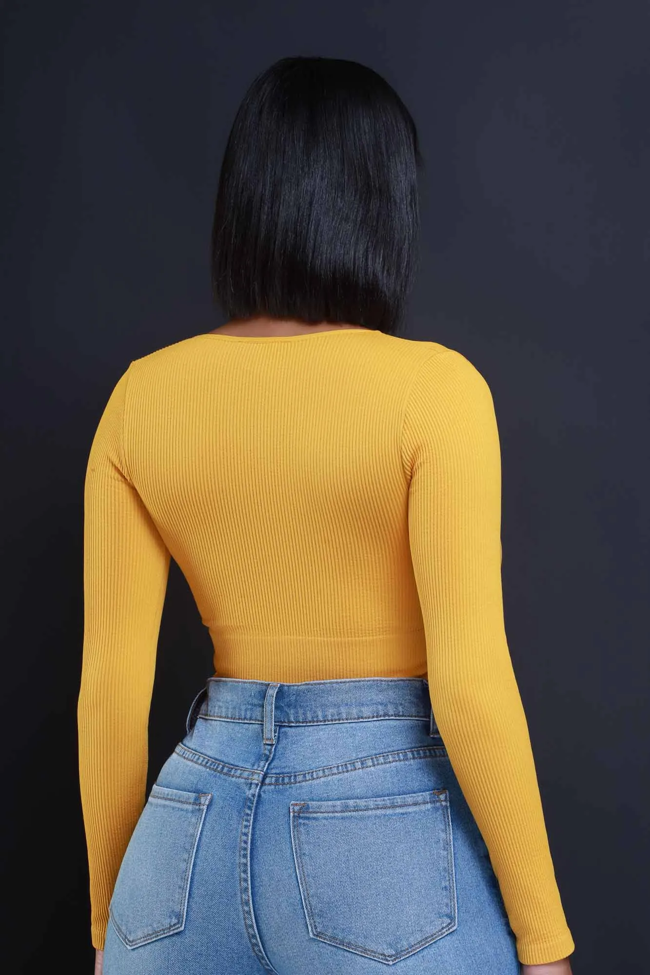 Come My Way Ribbed Crop Top - Mustard sold by Swankaposh product image thumbnail 3