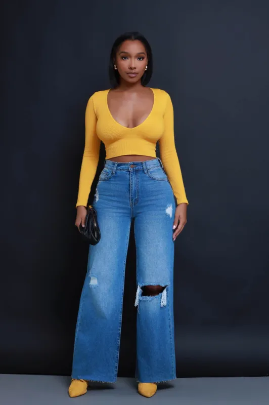 Come My Way Ribbed Crop Top - Mustard sold by Swankaposh