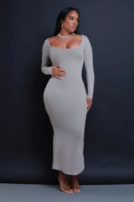 Keep It In Cellulite Deleter Open Back Midi Dress - Dove sold by Swankaposh