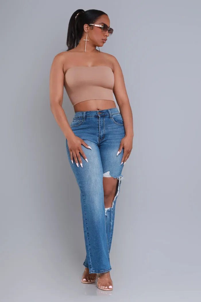 No Dress Code High Waist Distressed Bootcut Jeans - Medium Wash sold by Swankaposh product image thumbnail 5