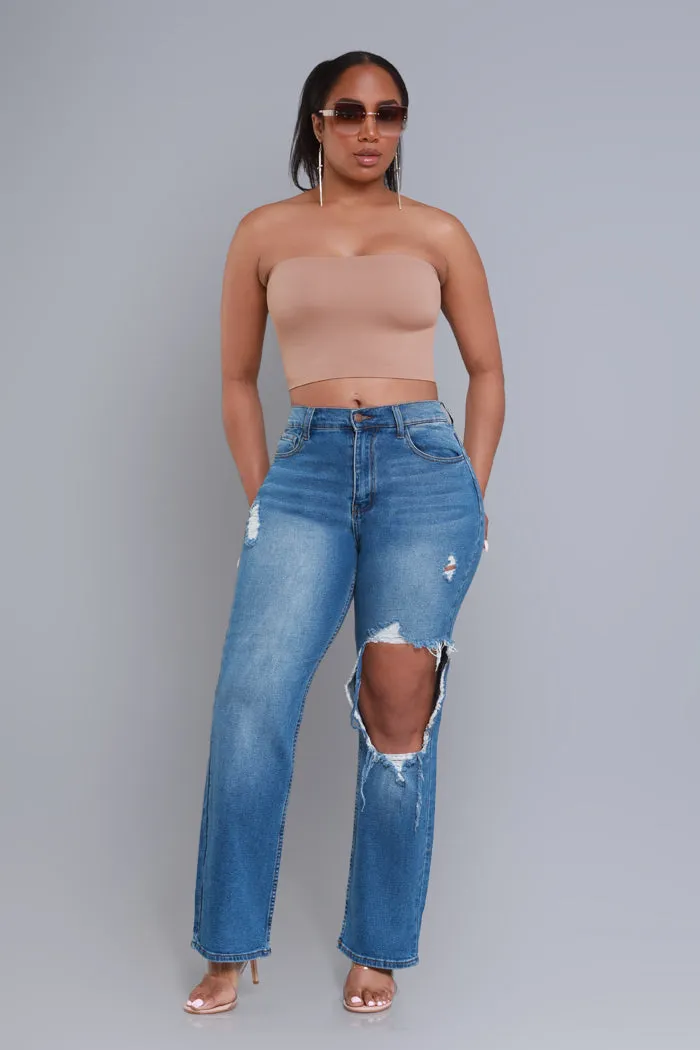 No Dress Code High Waist Distressed Bootcut Jeans - Medium Wash sold by Swankaposh product image thumbnail 4