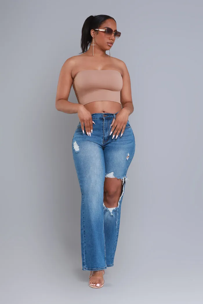 No Dress Code High Waist Distressed Bootcut Jeans - Medium Wash sold by Swankaposh product image thumbnail 3