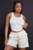 Head Rush NUW Ribbed Tank Top - Cream sold by Swankaposh