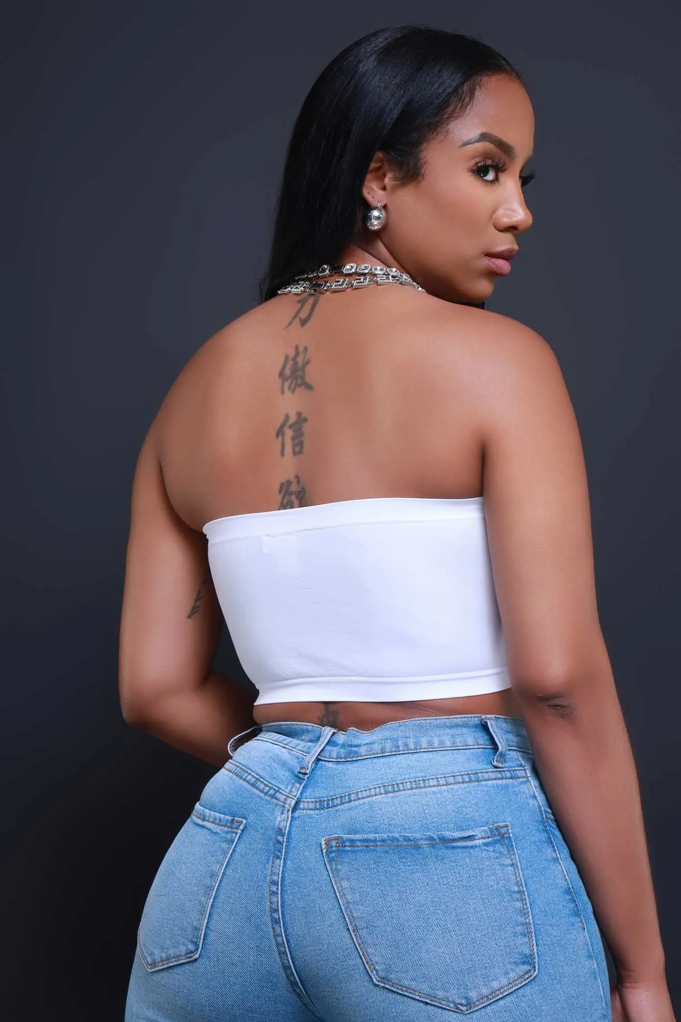 Party Life Strapless Crop Top - White sold by Swankaposh product image thumbnail 3