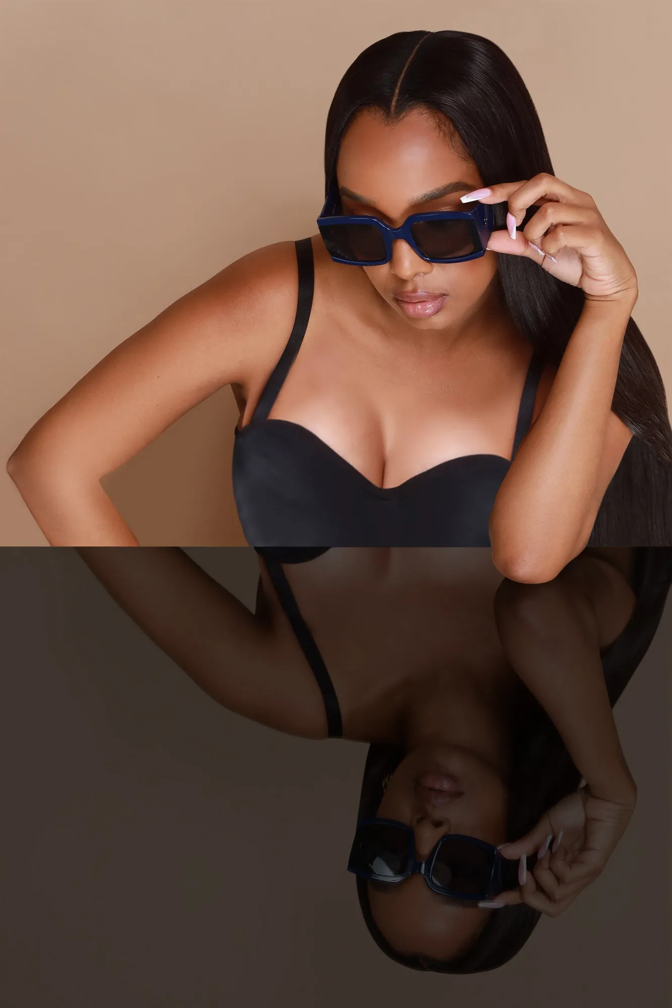 Supernova Oversized Trendy Sunglasses - Navy Blue sold by Swankaposh product image thumbnail 2