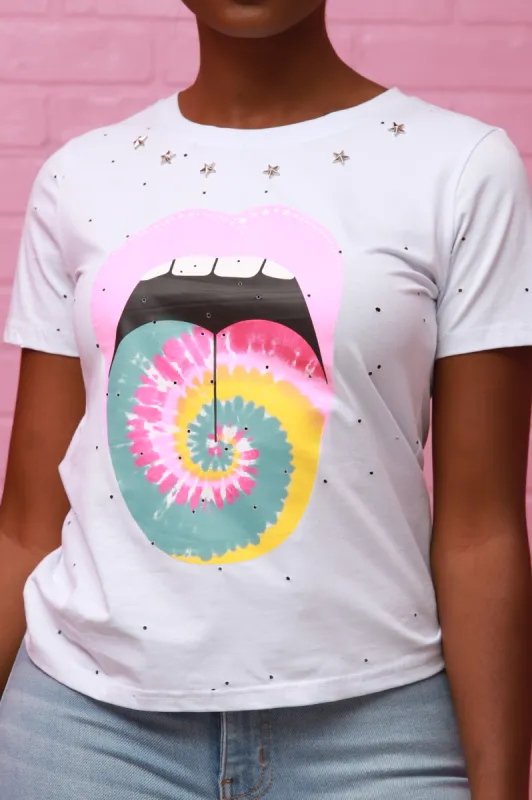 Twisted Tongue Graphic T-Shirt - White sold by Swankaposh