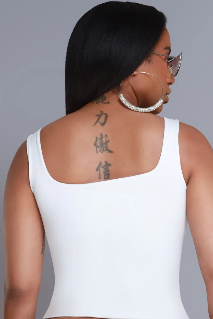Second Skin Sculpting Sleeveless Tank Top - White sold by Swankaposh product image thumbnail 3