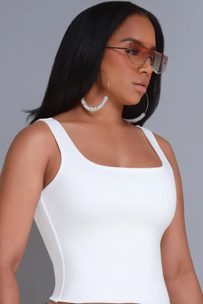 Second Skin Sculpting Sleeveless Tank Top - White sold by Swankaposh product image thumbnail 4