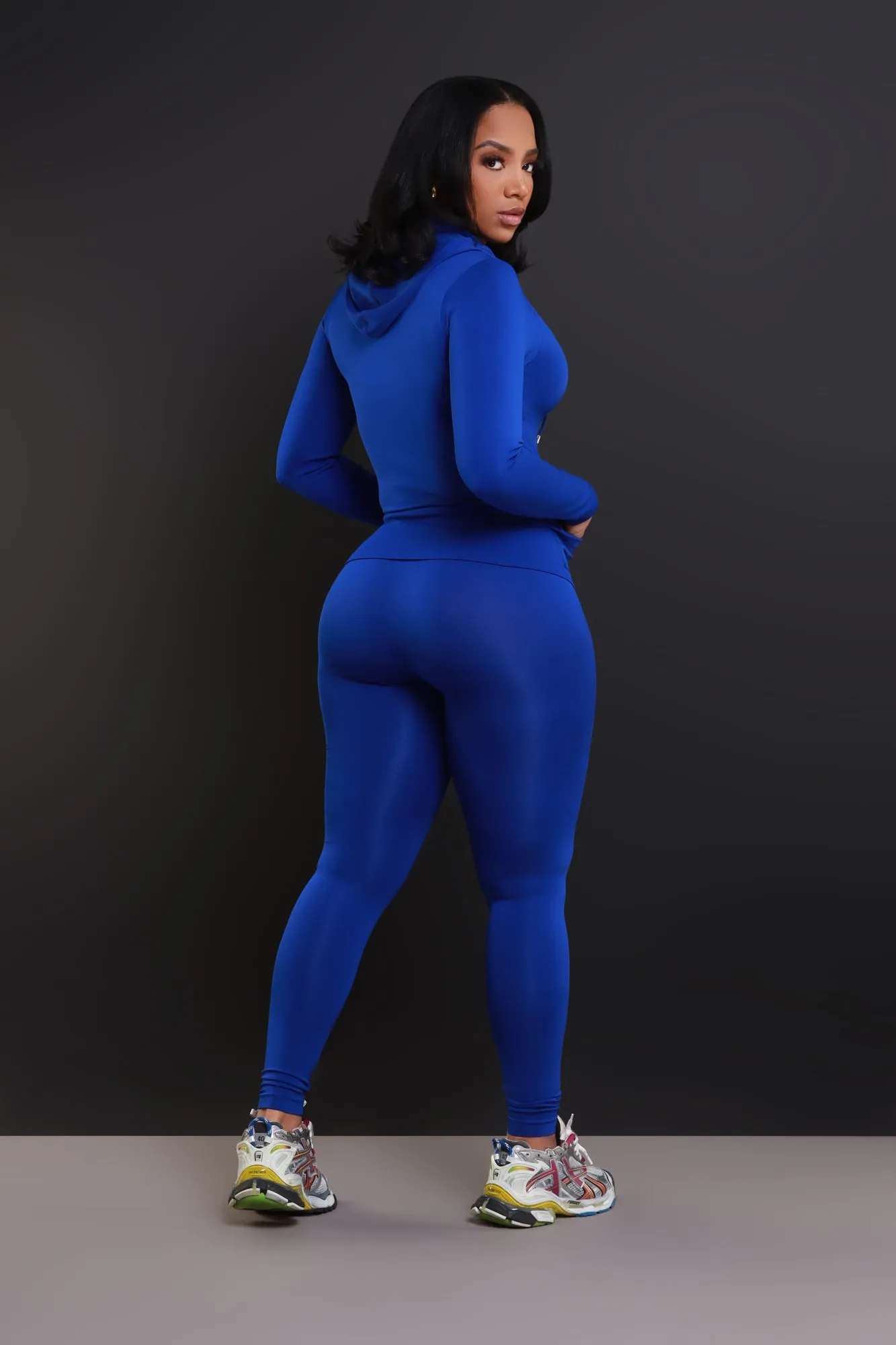 Just Vibing Seamless Zip Up Legging Set - Royal Blue sold by Swankaposh product image thumbnail 3