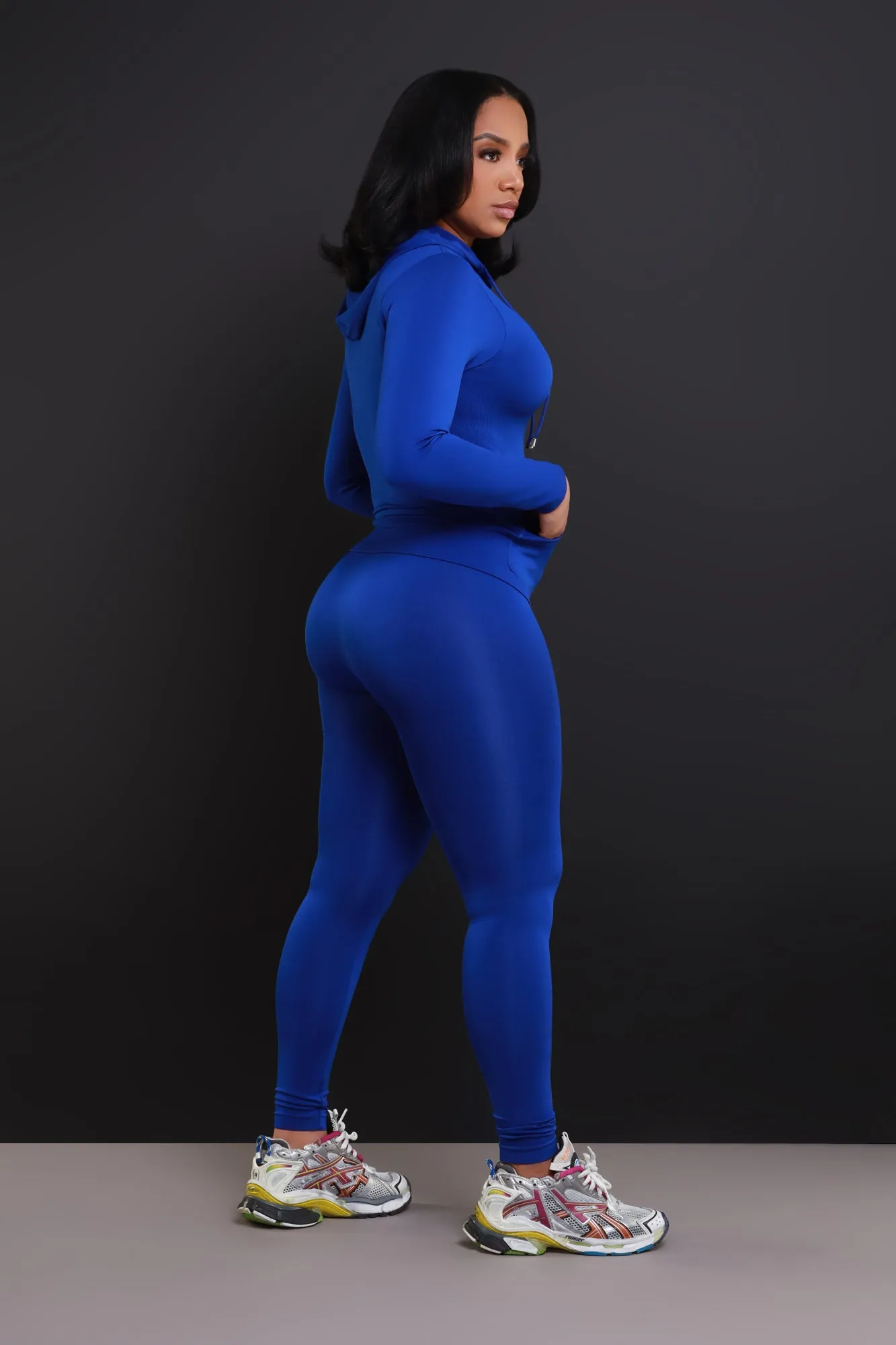 Just Vibing Seamless Zip Up Legging Set - Royal Blue sold by Swankaposh product image thumbnail 4