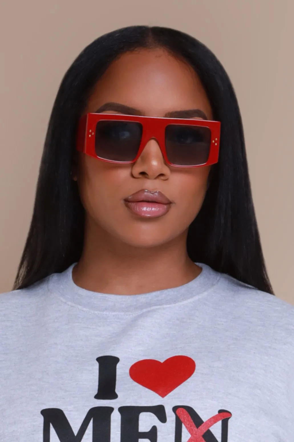 Don't Be Shady Oversized Square Sunglasses - Burgundy sold by Swankaposh product image thumbnail 3