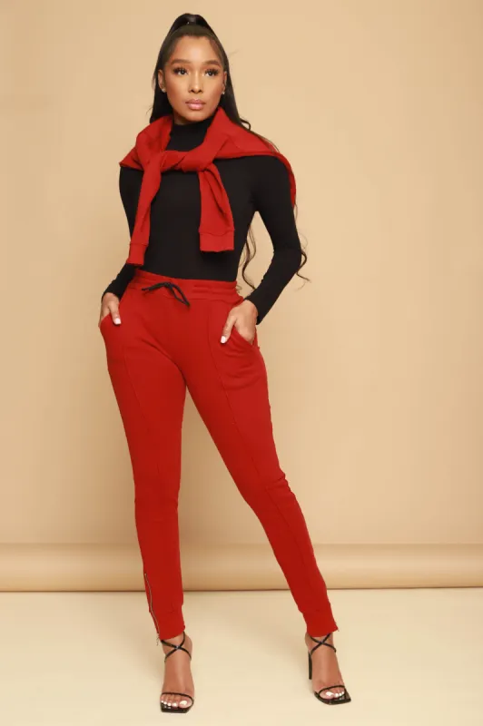 Brazil Lined Jogger Sweatsuit - Red sold by Swankaposh