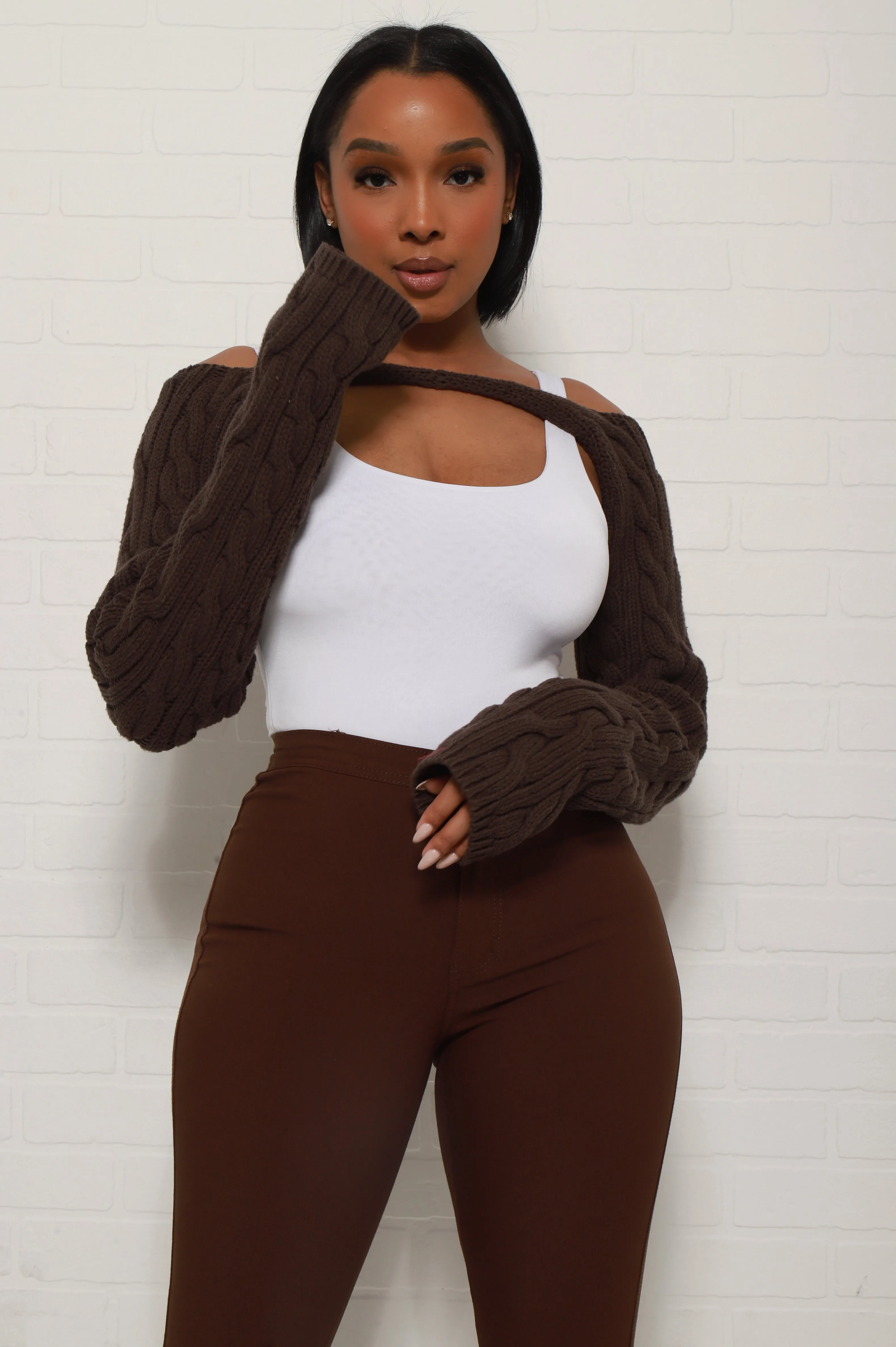 Got It Bad Knit Bolero Sweater - Shadow sold by Swankaposh