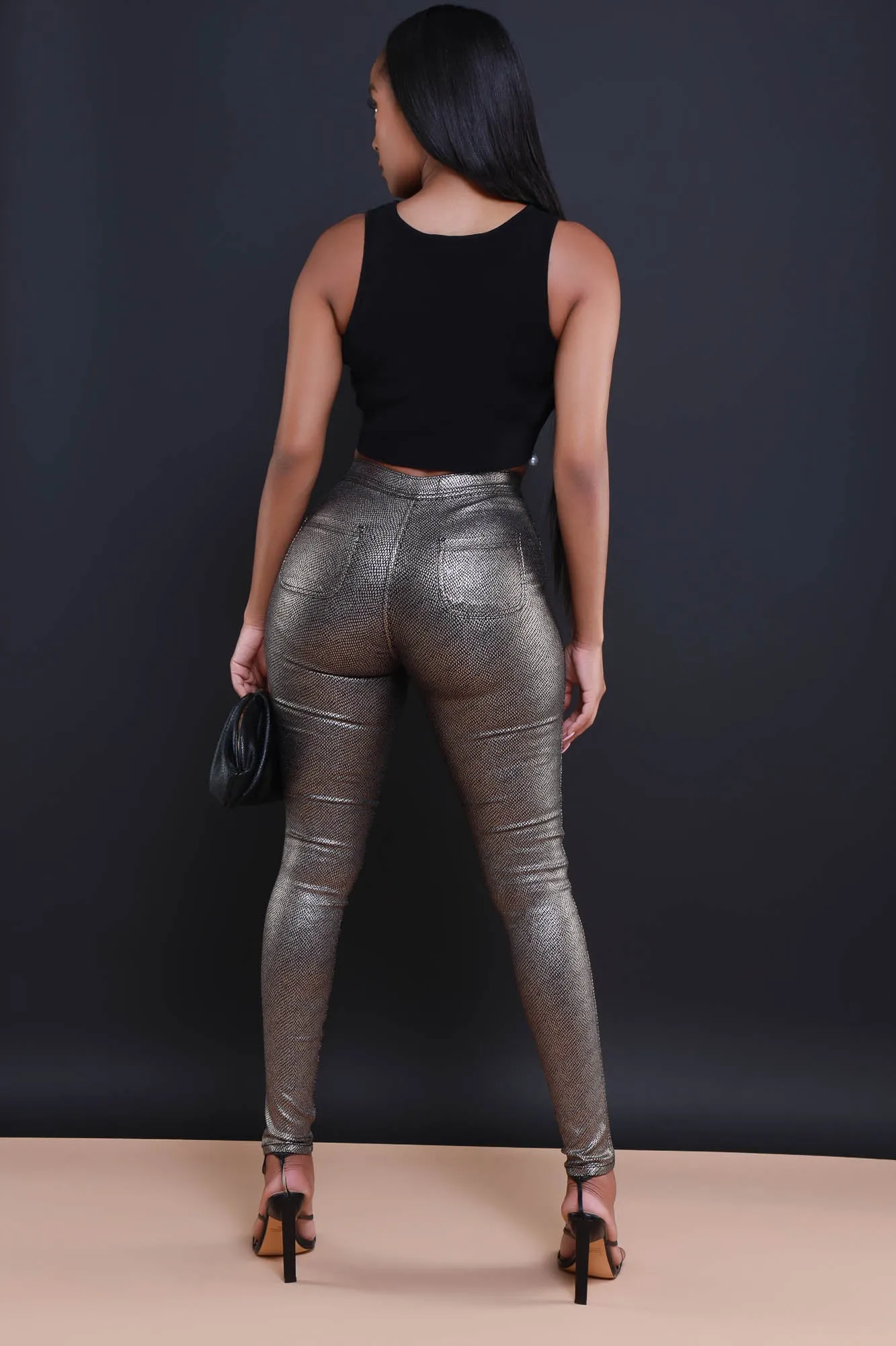 Bittersweet Pearl Embellished Sleeveless Crop Top - Black sold by Swankaposh product image thumbnail 3