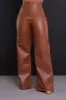 Offline Faux Leather Bootcut Pants - Caramel sold by Swankaposh