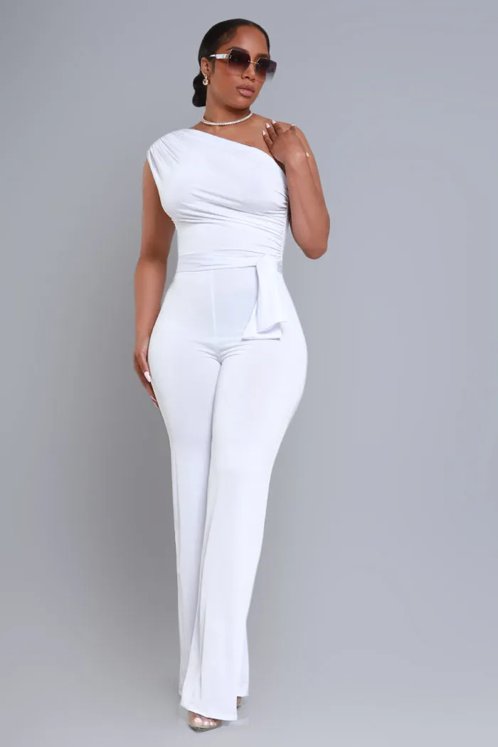 Better Off One Shoulder Jumpsuit - White sold by Swankaposh product image thumbnail 5