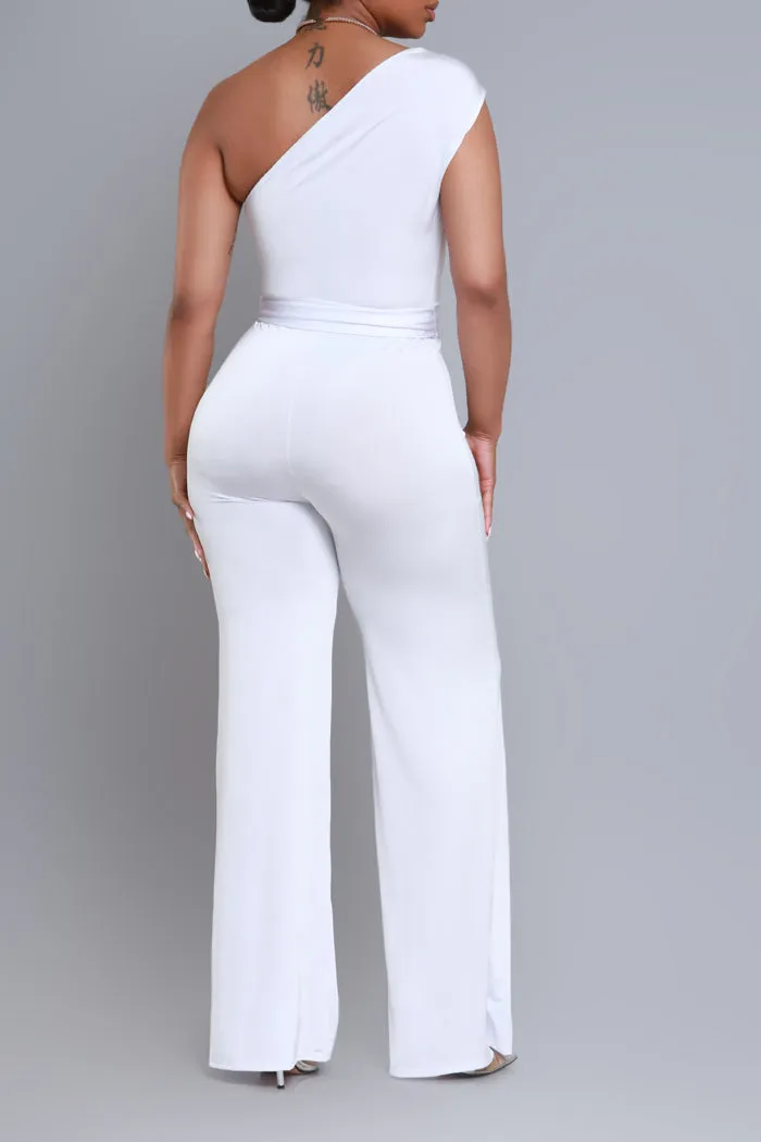 Better Off One Shoulder Jumpsuit - White sold by Swankaposh product image thumbnail 3