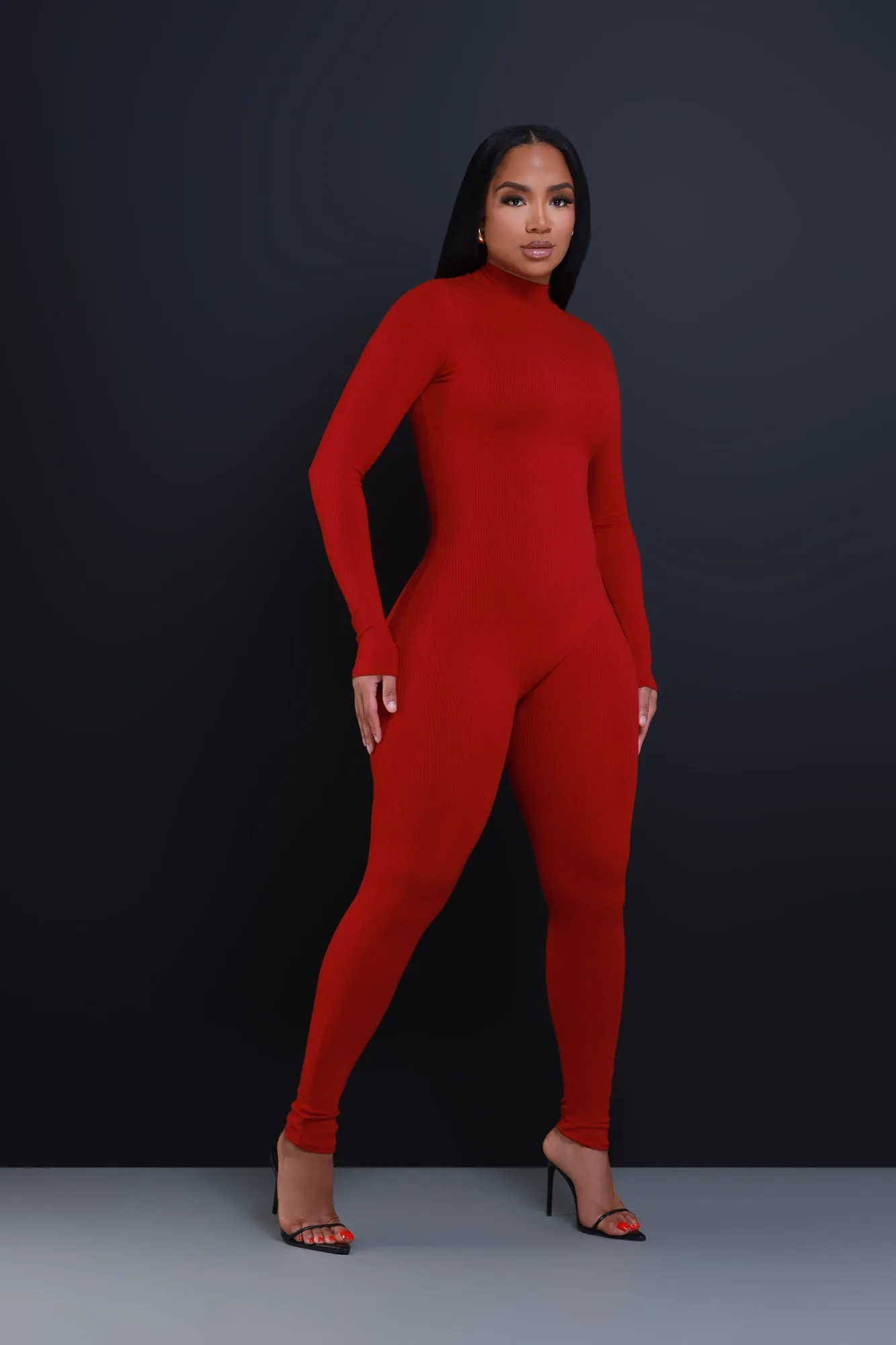 Tap Out Cellulite Deleter Mock Neck Jumpsuit - Ruby sold by Swankaposh product image thumbnail 4