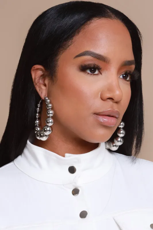 So Popular Beaded Hoop Earrings - Silver sold by Swankaposh