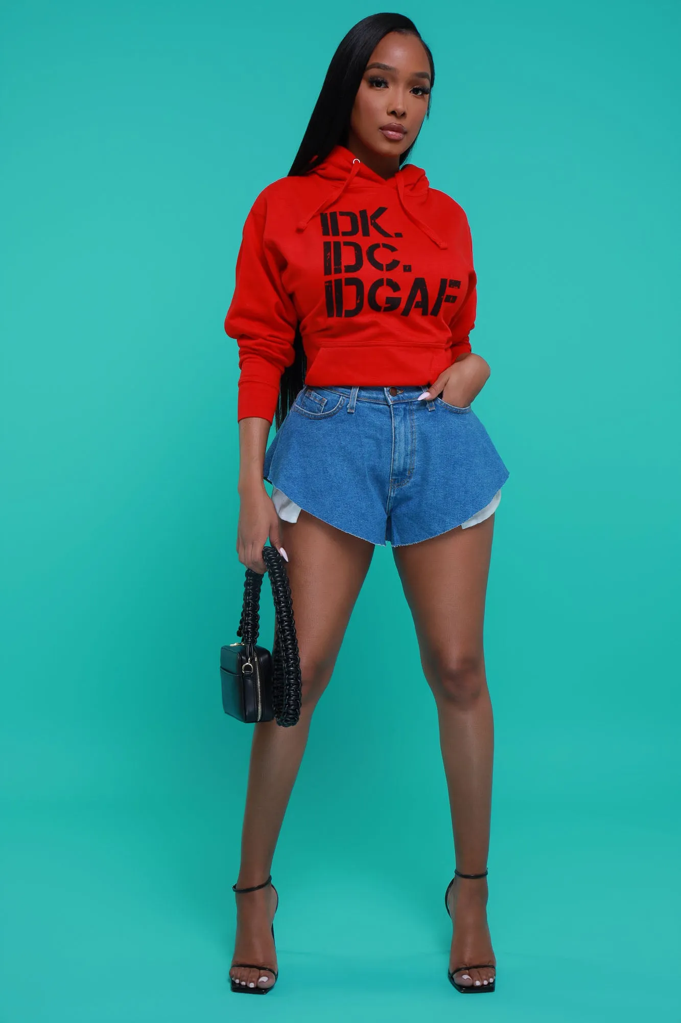 IDK, IDC Graphic Pullover Hoodie - Red sold by Swankaposh product image thumbnail 5