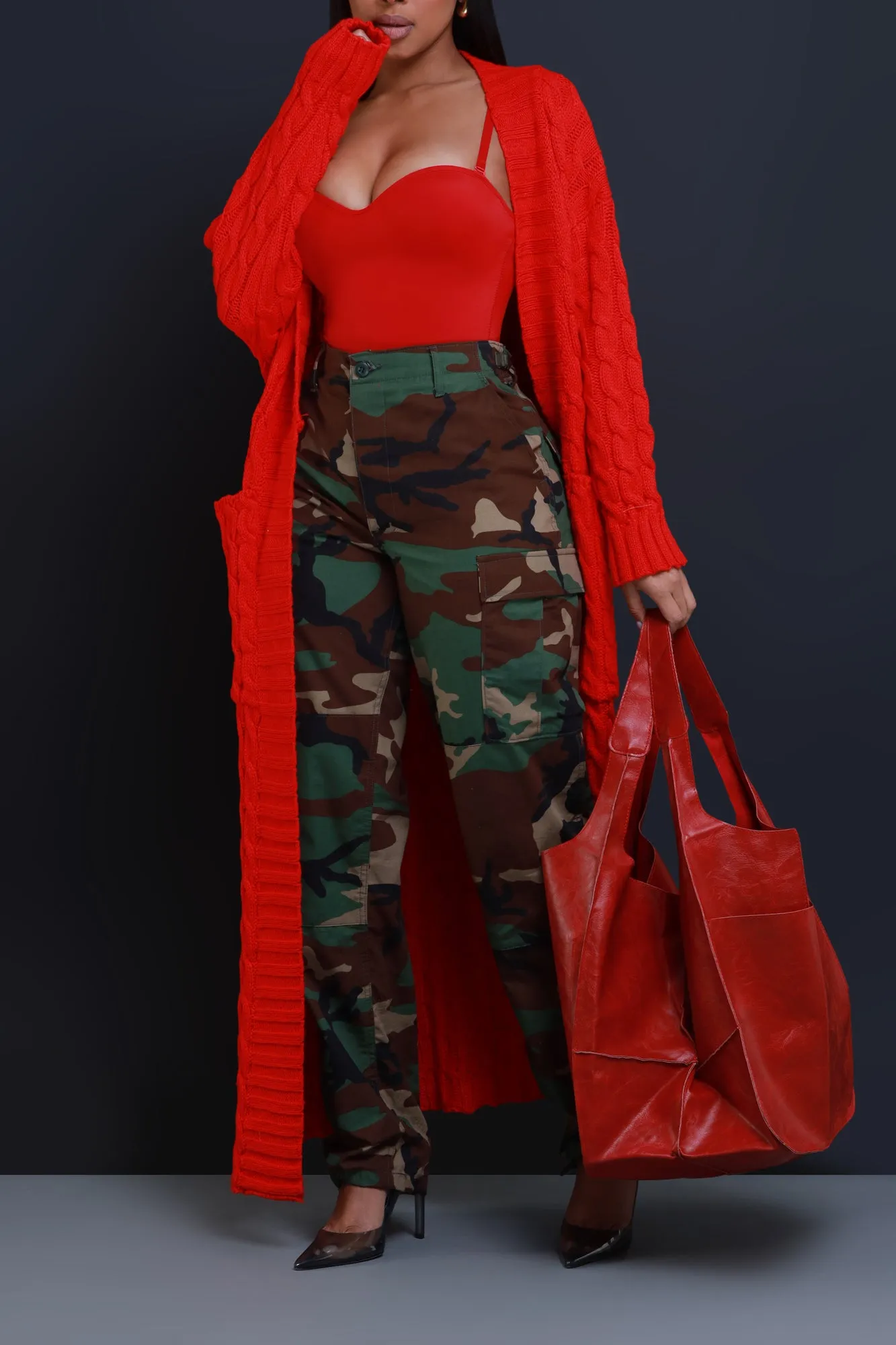 Plenty Of Time Faux Leather Tote Bag - Red sold by Swankaposh product image thumbnail 2