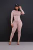 Just Vibing. Seamless Zip Up Legging Set - Khaki sold by Swankaposh